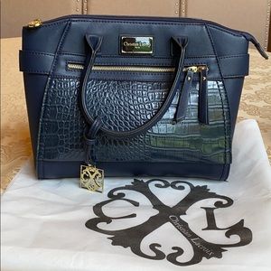 Christian Lacroix Navy Blue Satchel